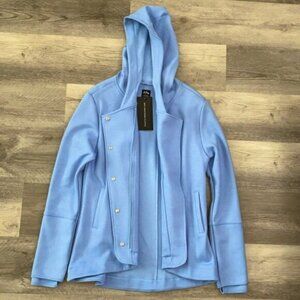 NWT APL Perfect Wool Hoodie Jacket Medium Powder Blue Woolmark Full Zip Coat$180